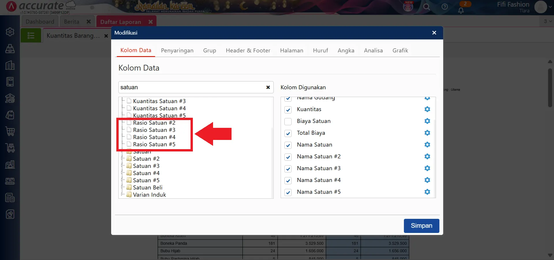 menampilkan konversi satuan